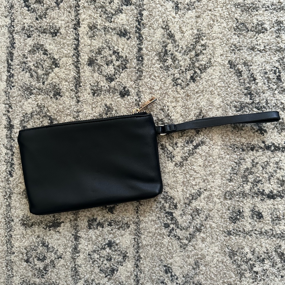 a new day - Black Zip Wristlet